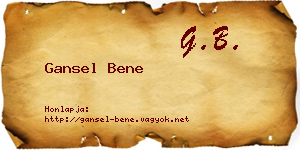 Gansel Bene névjegykártya